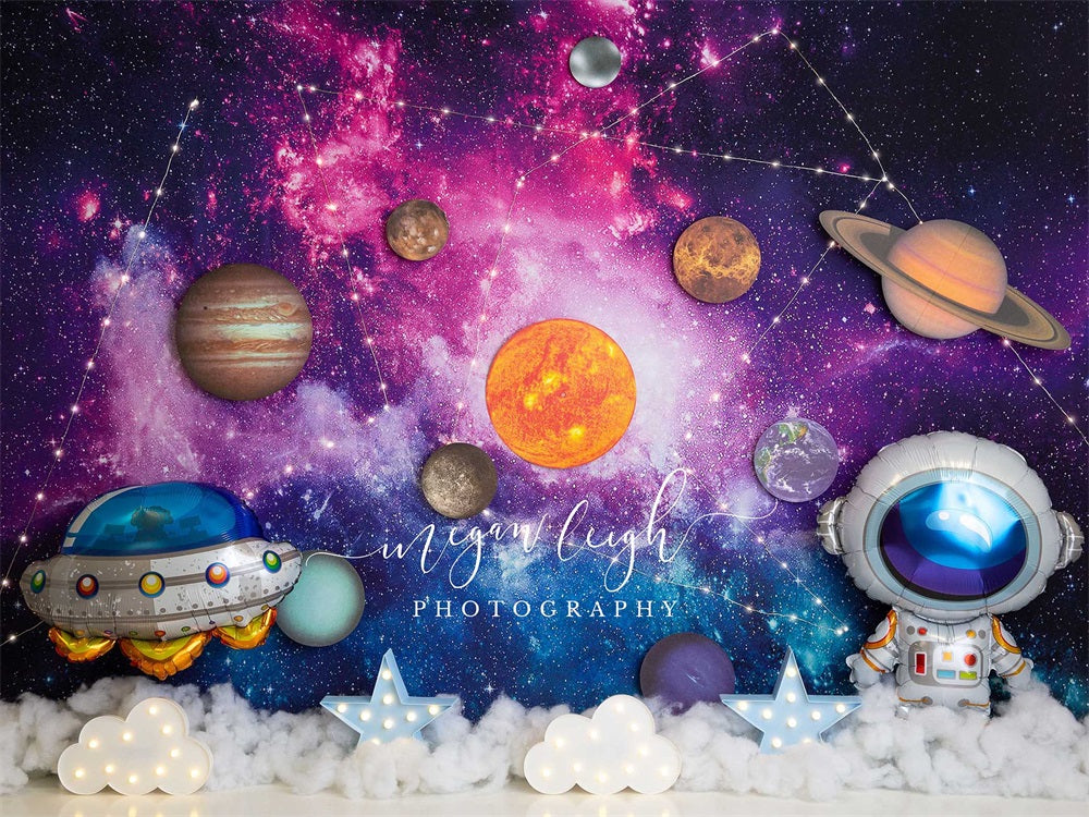 Kate Constellations In Space Backdrop for Photography Designed by Megan Leigh Photography