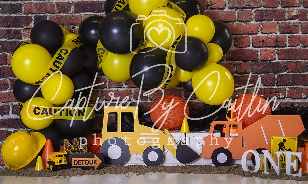 Kate Construction Balloon Garland Backdrop Designed by Caitlin Lynch