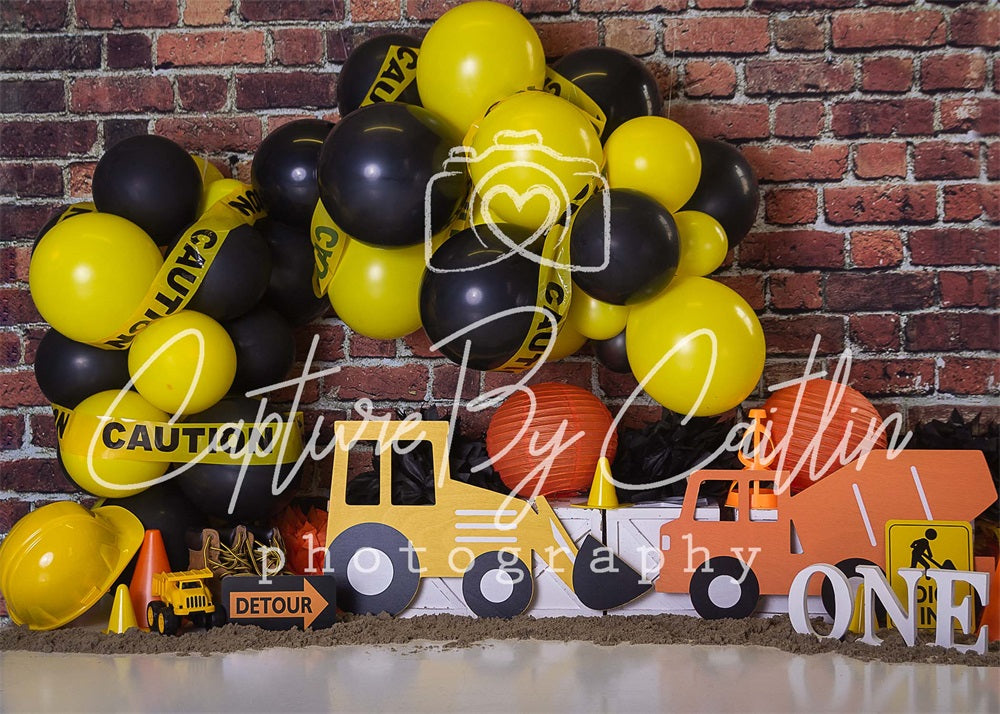 Kate Construction Balloon Garland Backdrop Designed by Caitlin Lynch
