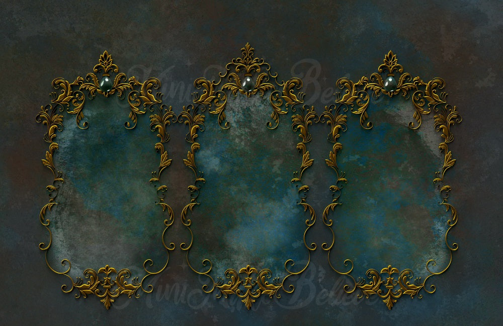 Kate Cosplay Halloween Gothic Backdrop Distressed Gold Ornate Wall Designed by Mini MakeBelieve