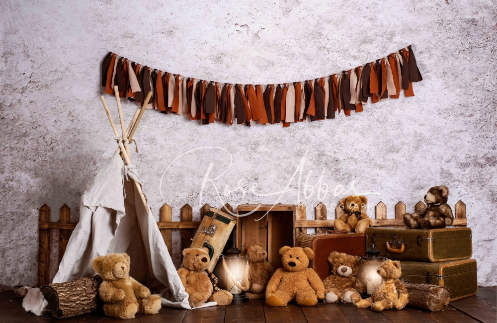 Kate Cute Bear Camp Backdrop for Photography Designed By Rose Abbas