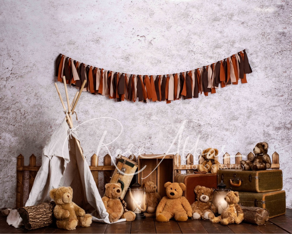 Kate Cute Bear Camp Backdrop for Photography Designed By Rose Abbas