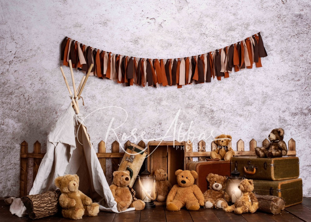 RTS Kate 7x5ft Cute Bear Camp Backdrop for Photography (U.S. only)