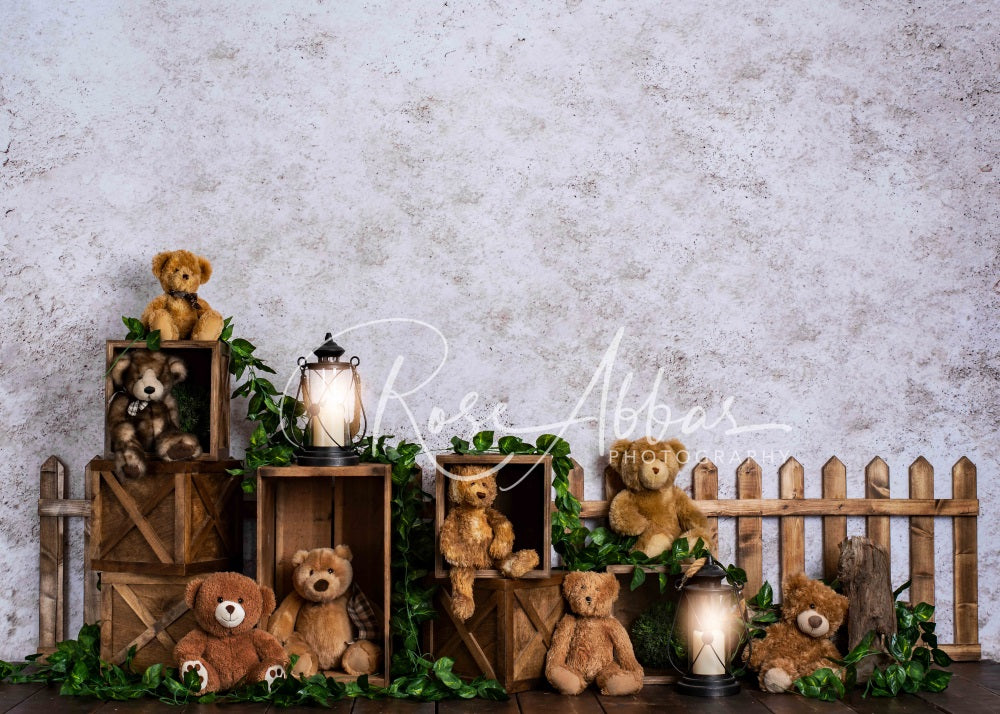 Kate Cute Bear Garden Backdrop for Photography Designed By Rose Abbas