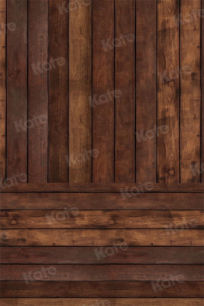 Kate Dark Wood Board Backdrop Stitching for Photography