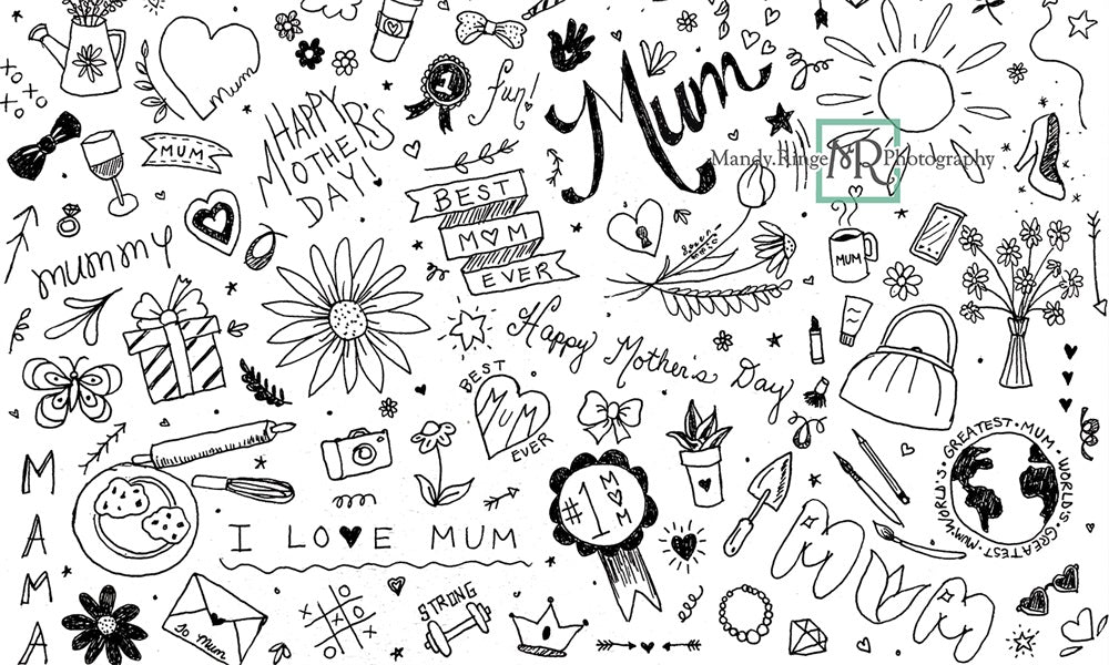 Kate Doodles for Mum Backdrop Designed by Mandy Ringe Photography