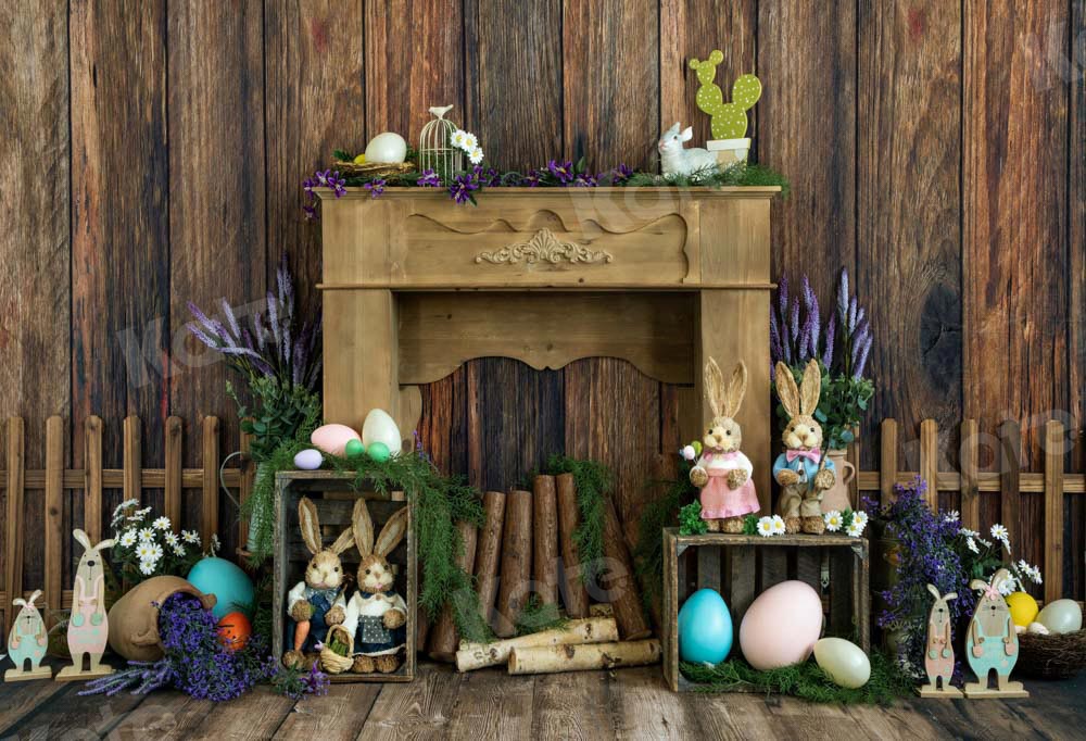 Kate Easter Bunny Backdrop Cactus Fireplace Designed by Emetselch