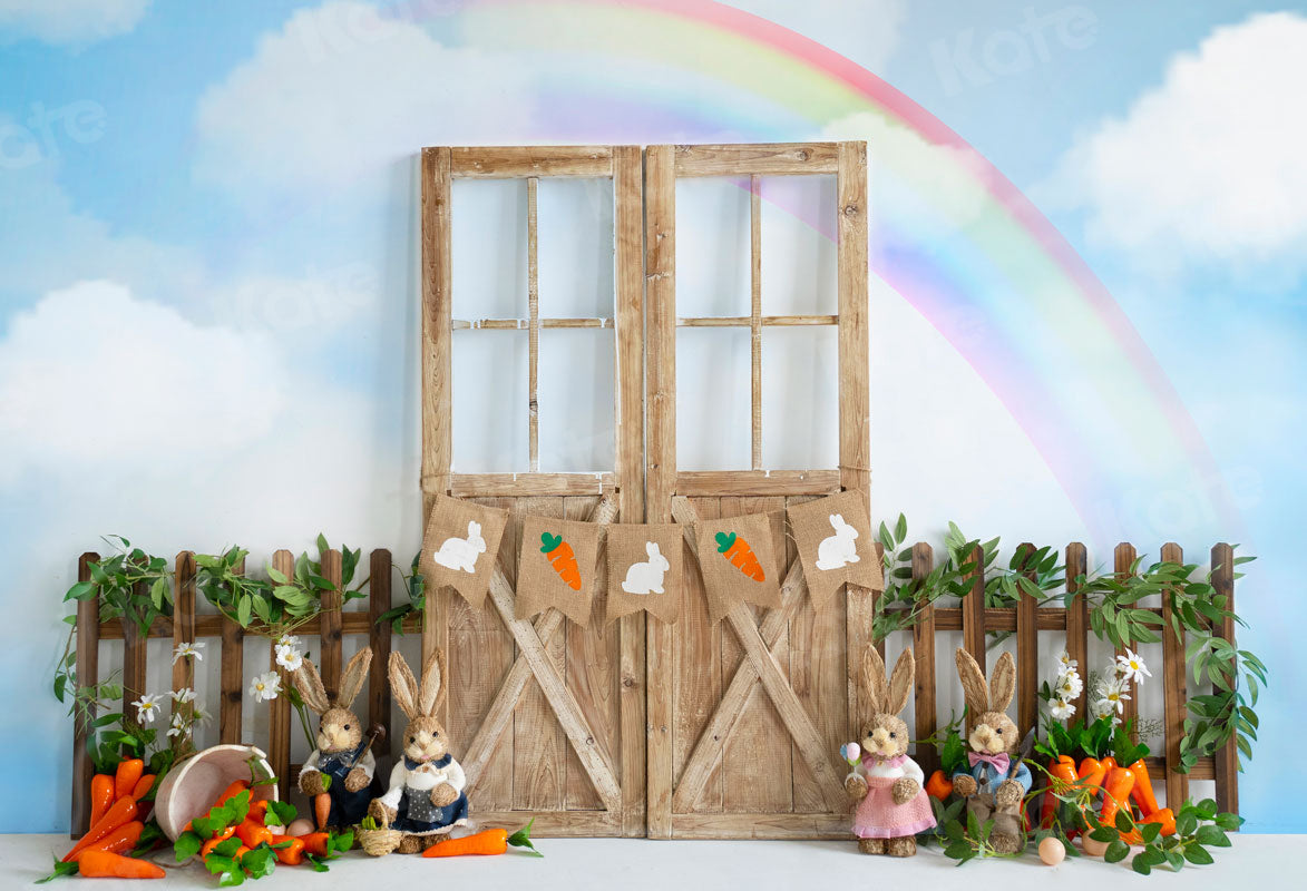 Kate Easter Bunny Rainbow Backdrop for Photography