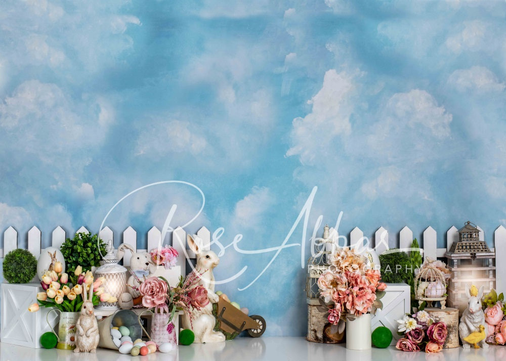 Kate Easter Garden Backdrop Blue Sky for Photography Designed By Rose Abbas