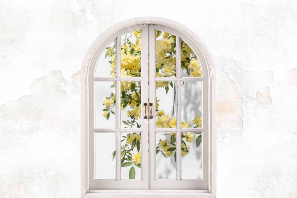 Kate Elegant Spring Backdrop Outside Window Flowers Designed by Chain Photography