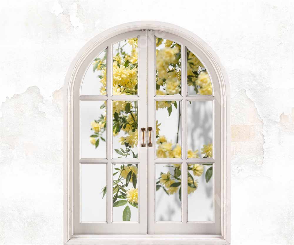 Kate Elegant Spring Backdrop Outside Window Flowers Designed by Chain Photography