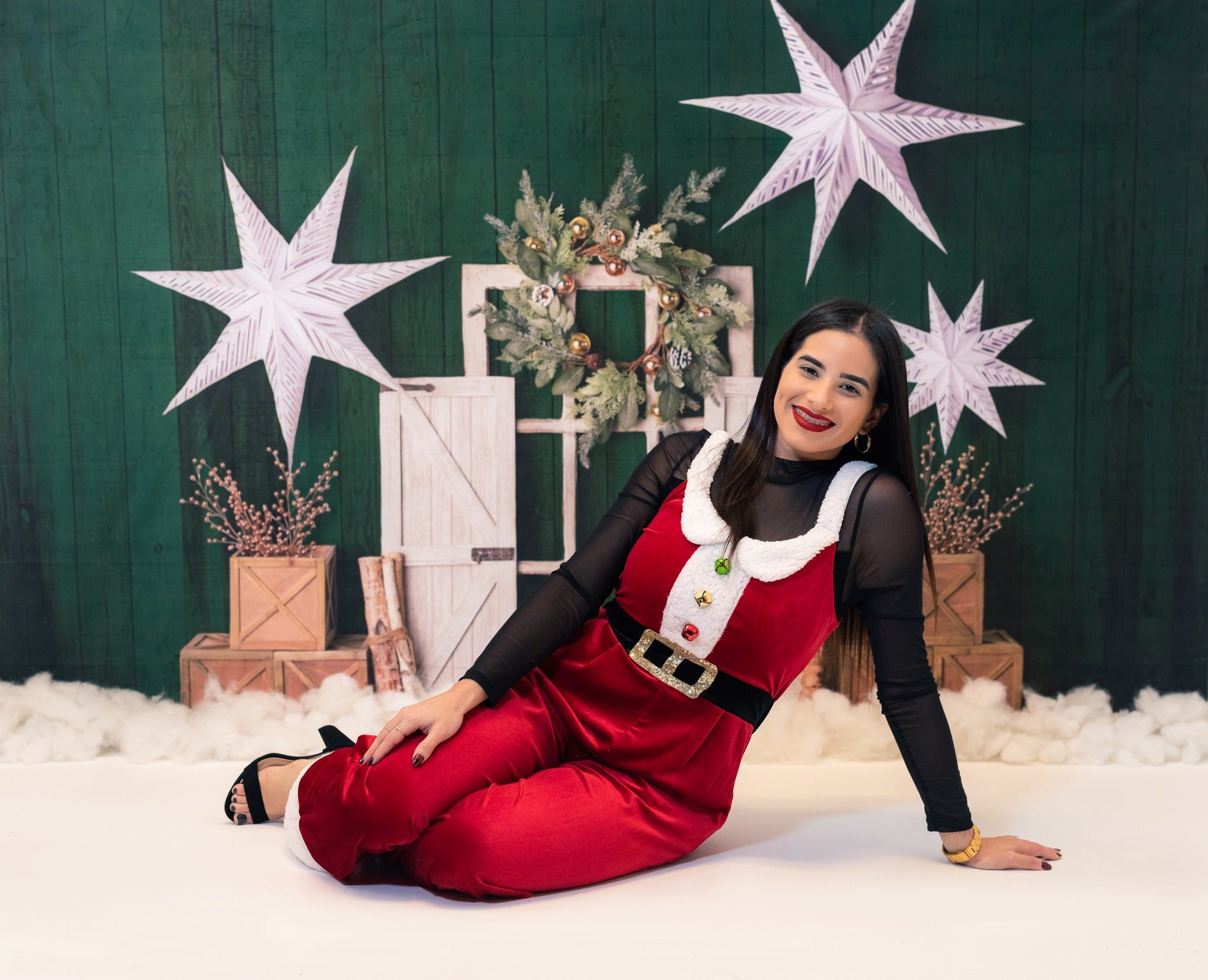 Kate Evergreen Christmas Holiday Backdrop Designed by Mandy Ringe Photography