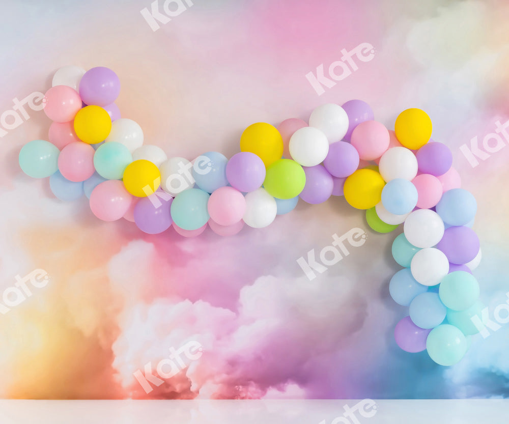 Kate Fantasy Colorful Clouds Backdrop Balloon Cake Smash Designed by Emetselch