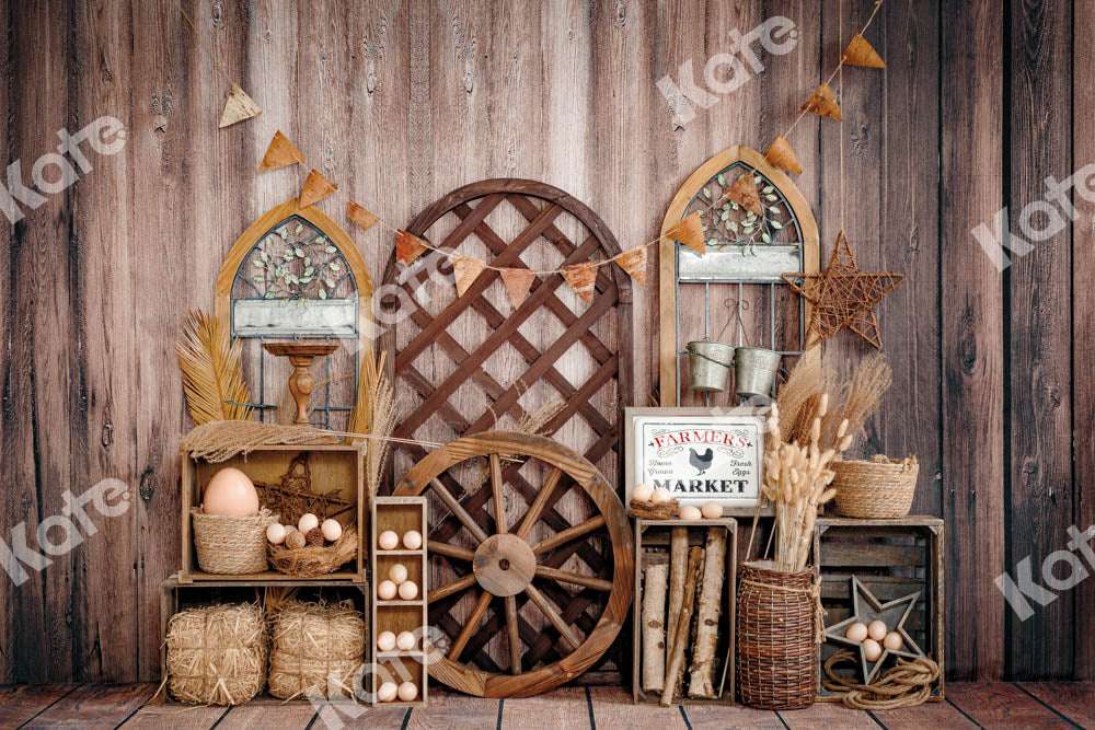 Kate Farm Egg Warehouse Backdrop Wooden Door Designed by Emetselch