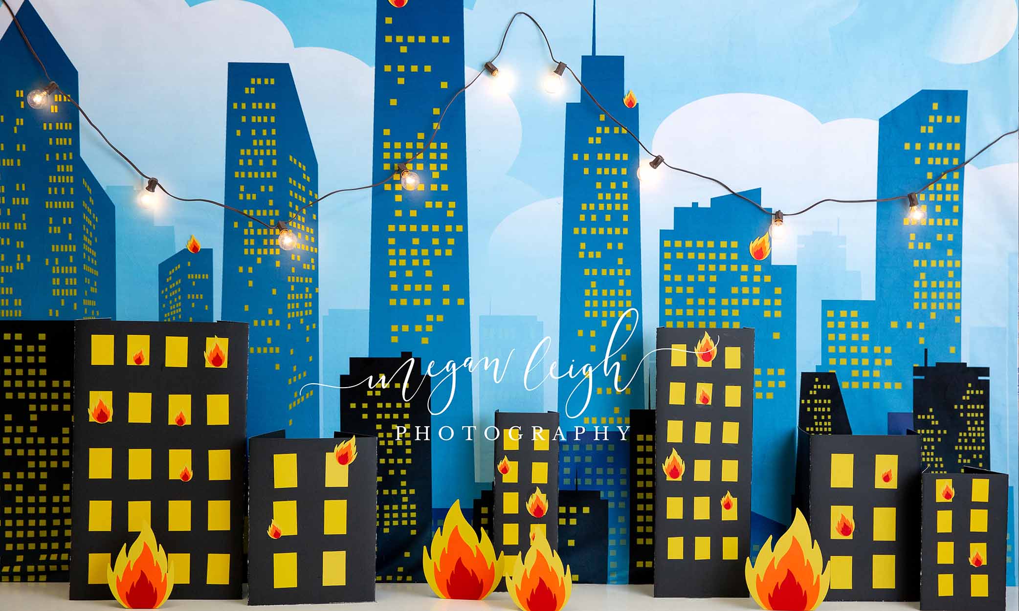 Kate Fiery City Backdrop for Photography Designed by Megan Leigh Photography