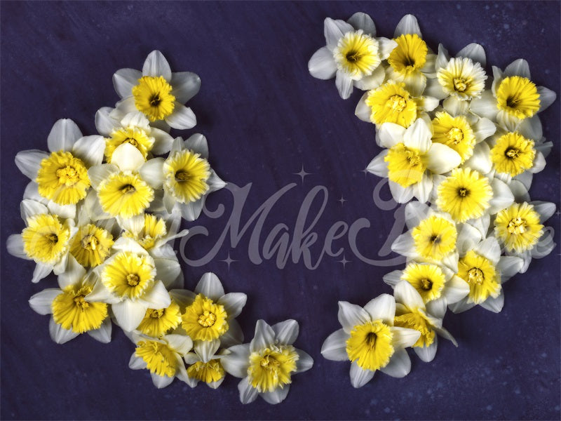 Kate Fine Art Floral Backdrop Daffodils Newborn Maternity Designed by Mini MakeBelieve