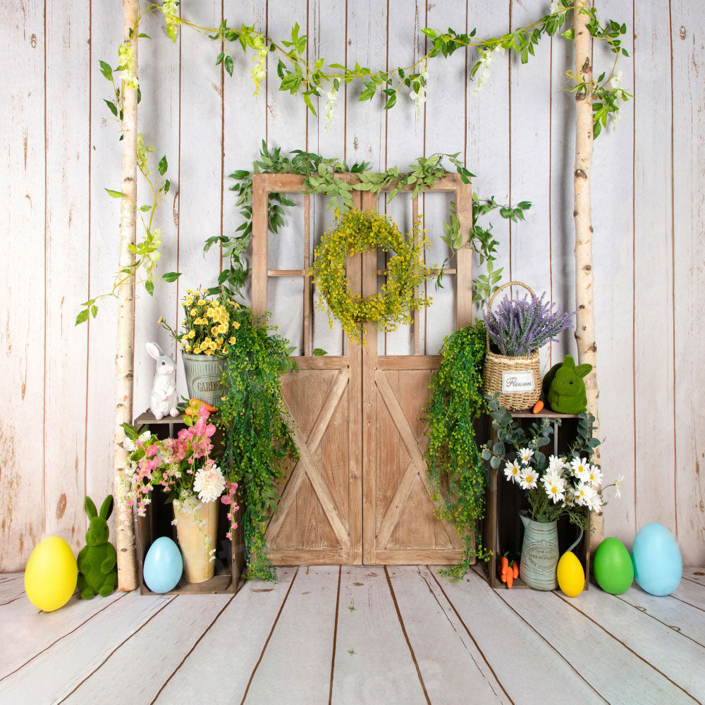 Kate Floral Barn Door Easter Backdrop Designed by Jia Chan Photography