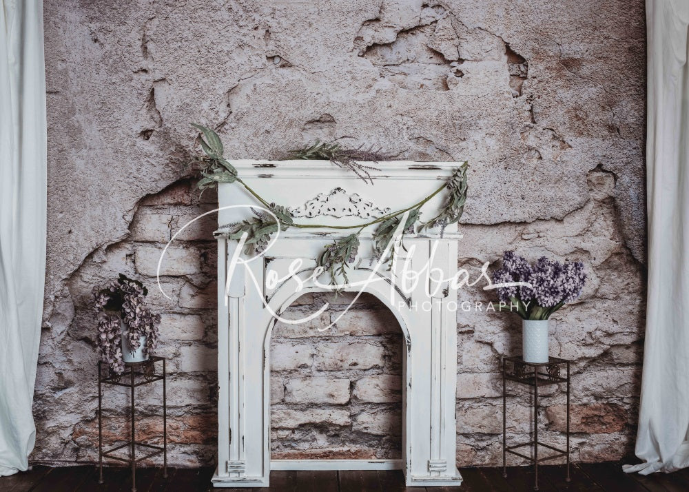 Kate Floral Fireplace Backdrop Brick Wall Designed By Rose Abbas