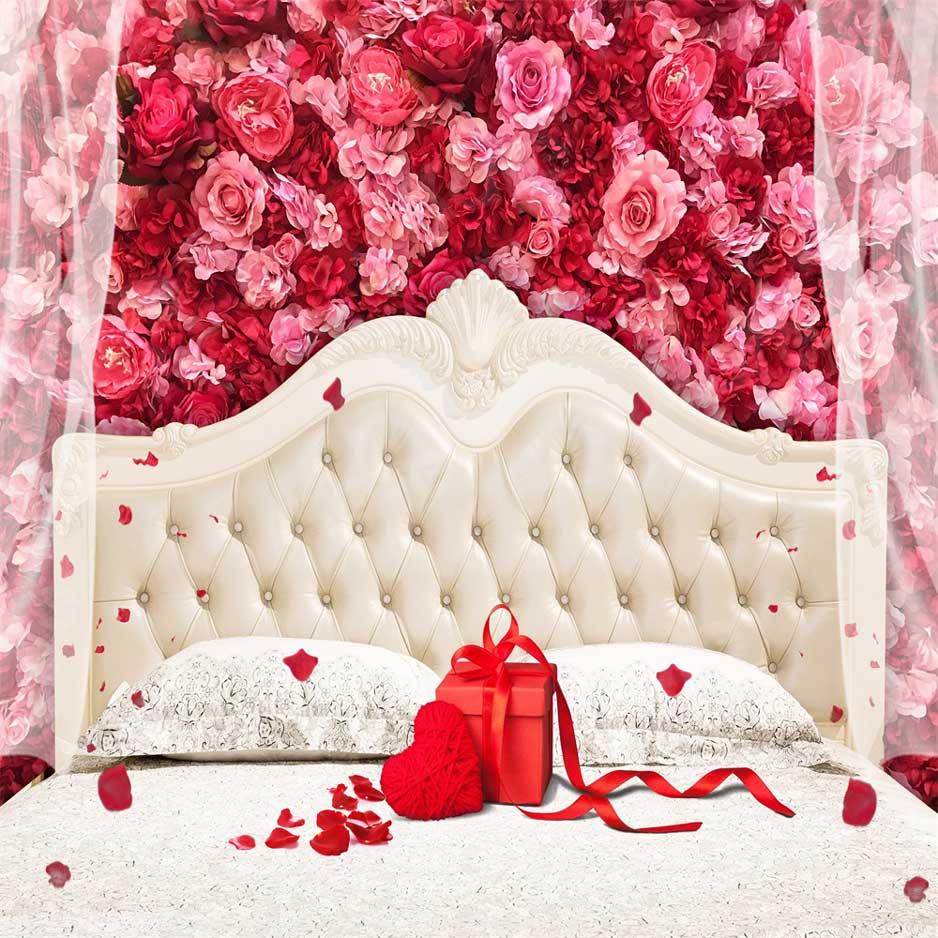 Kate Flower Valentine's Day Backdrop Headboard Boudoir for Photography