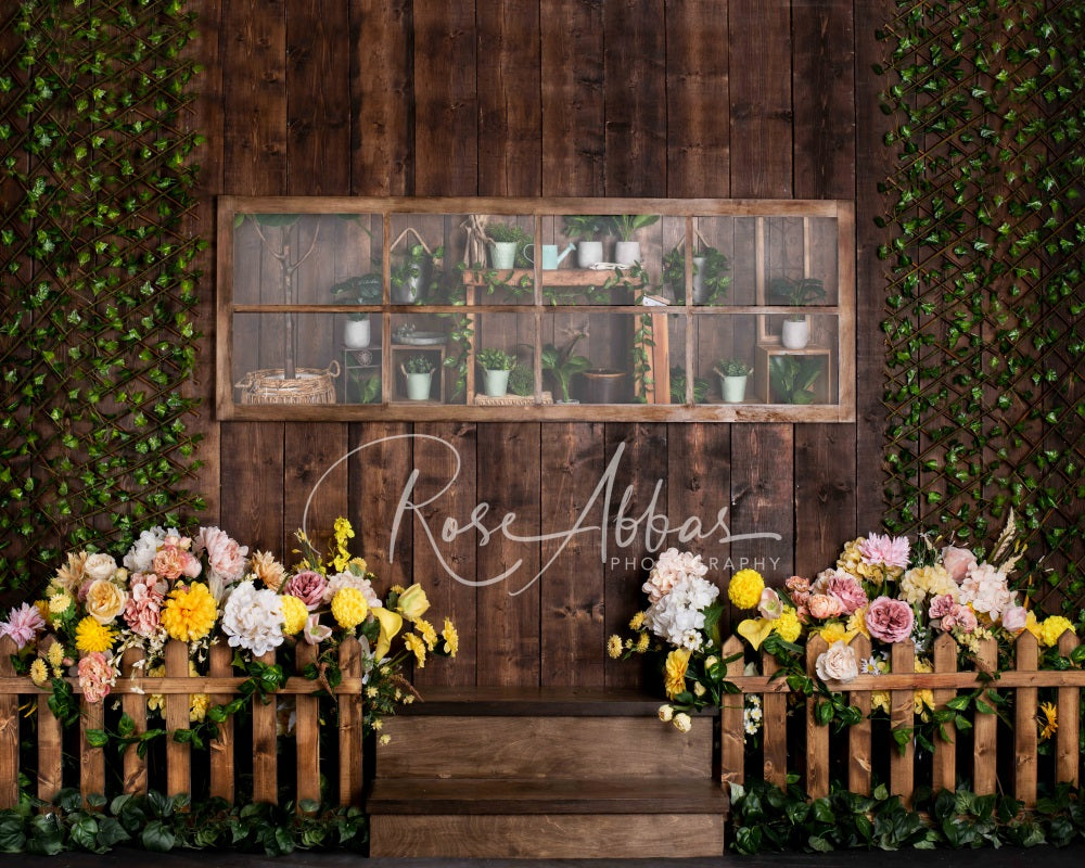 Kate Flower Wall Backdrop Outside Green Leaves Designed By Rose Abbas