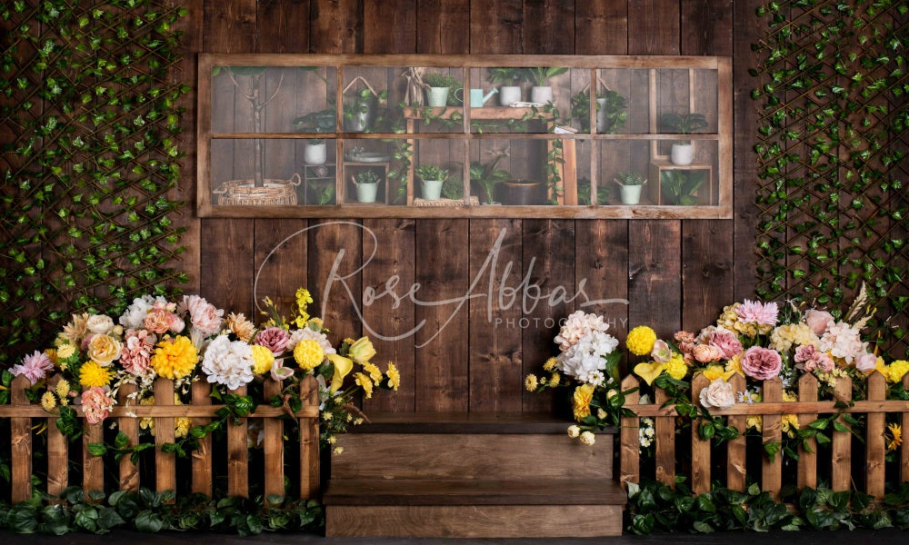 Kate Flower Wall Backdrop Outside Green Leaves Designed By Rose Abbas