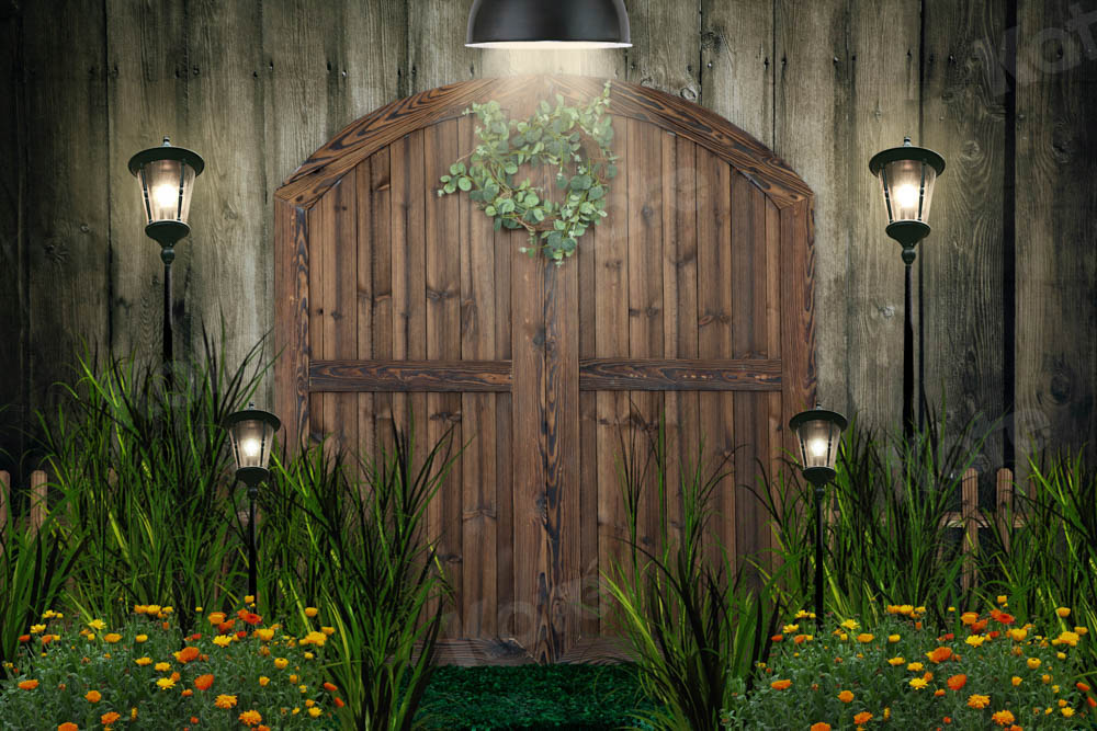 Kate Flowers Night Backdrop Barn Door Designed by Emetselch
