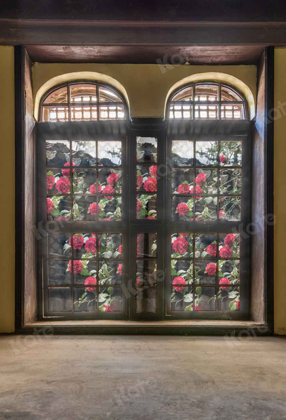 Vintage Floral Window Pane Backdrop