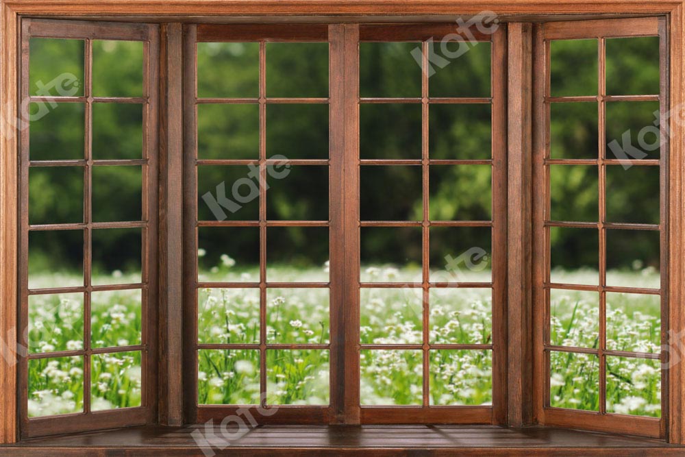 Kate Flowers Wooden Window Backdrop Spring Designed by Chain Photography