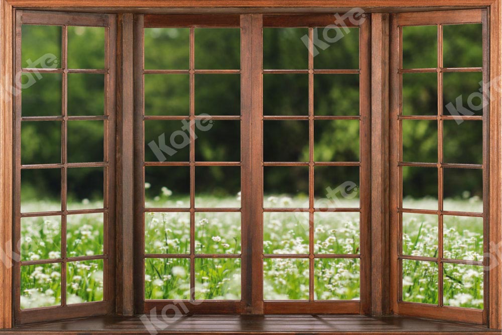 Kate Flowers Wooden Window Backdrop Spring Designed by Chain Photography