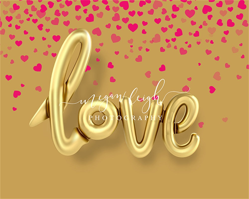Kate Gold Love Backdrop for Photography Designed by Megan Leigh Photography