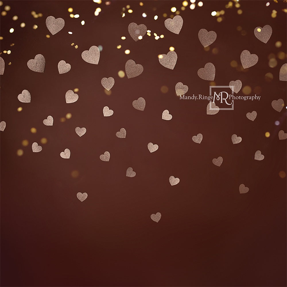 Kate Gold Valentine Backdrop Glitter Heart Designed by Mandy Ringe Photography