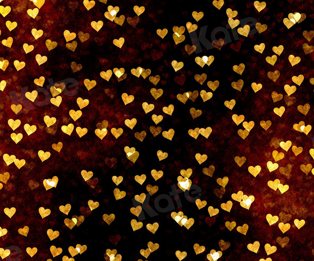 Kate Golden Heart Backdrop New Year Valentine's Day for Photography