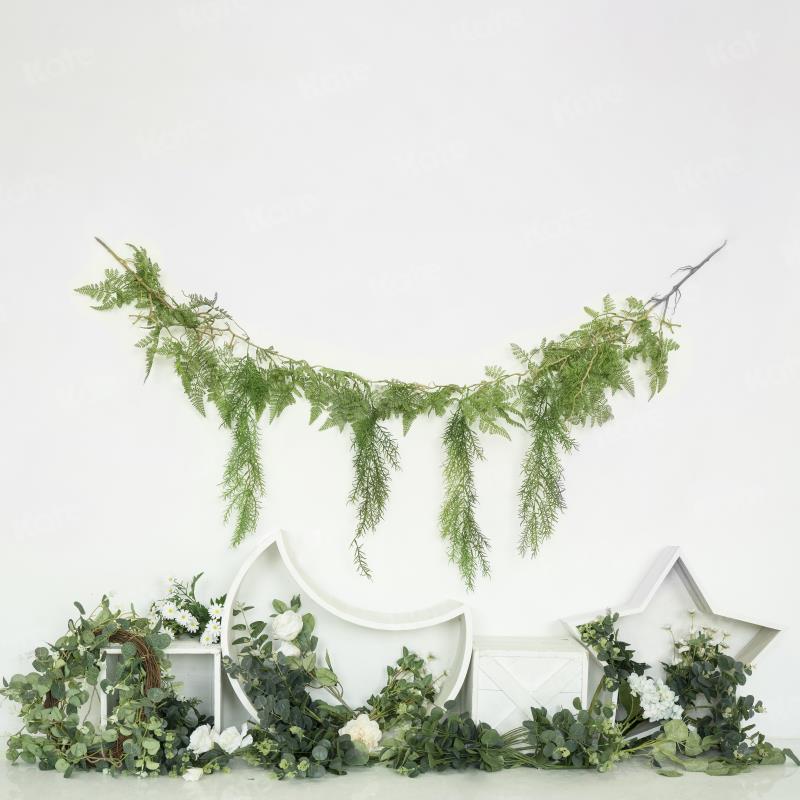 Kate Green Plants Spring Backdrop White for Photography