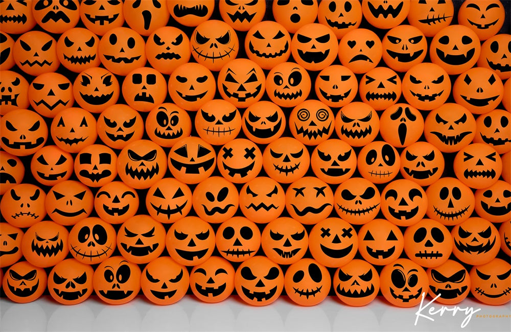 Kate Halloween Pumpkin Wall Backdrop for Photography Designed by Kerry Anderson