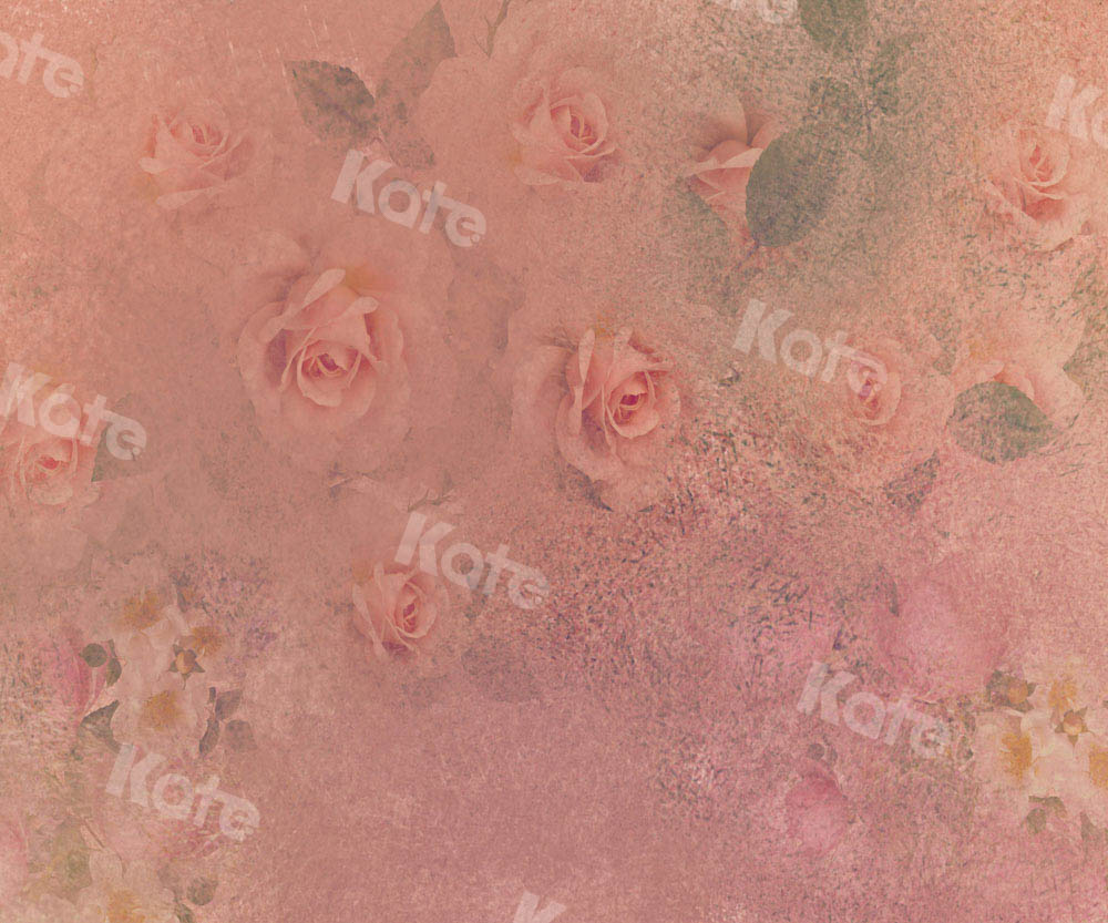Kate Hand Painted Flowers Backdrop Vintage Texture Designed by GQ