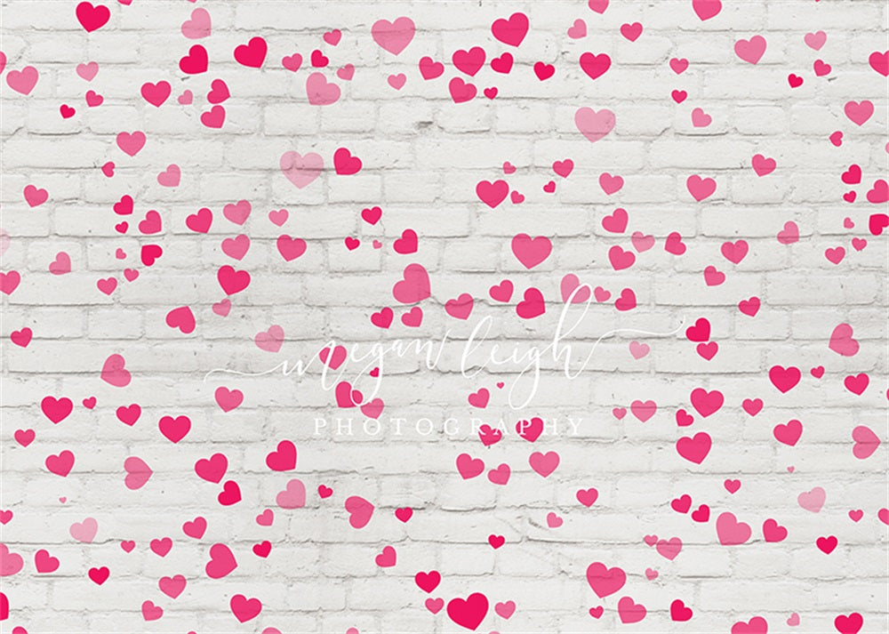 Kate Heart Bricks Backdrop for Photography Designed by Megan Leigh Photography