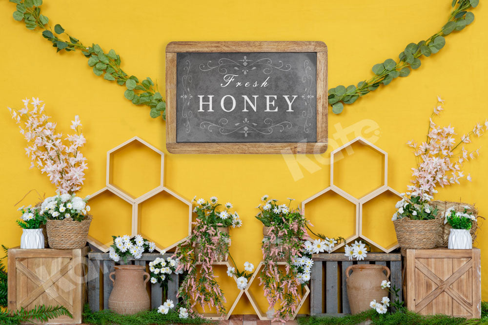 RTS Kate Honeycomb Backdrop Yellow Summer Fresh Honey Designed by Emetselch (U.S. only)