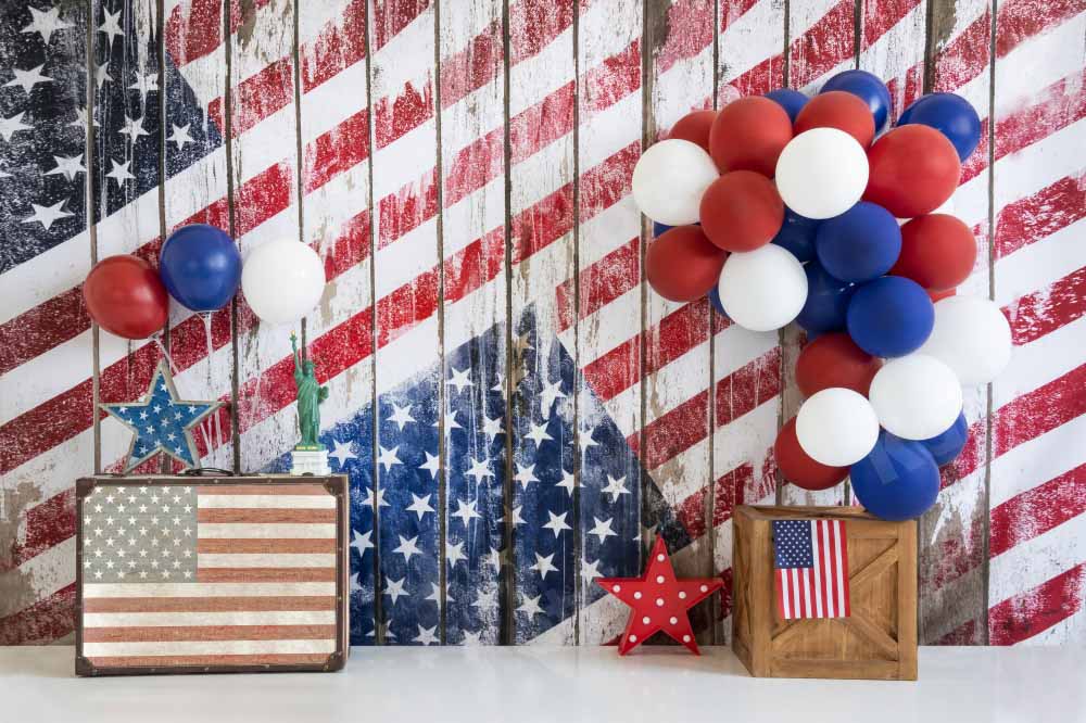 Kate Independence Day Backdrop Birthday Balloon Designed by Uta Mueller Photography