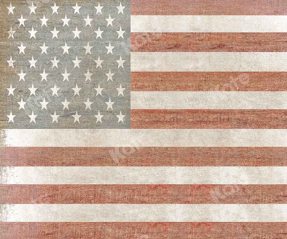 Kate Independence Day Backdrop Flag Wood Grain Vintage Designed by Chain Photography