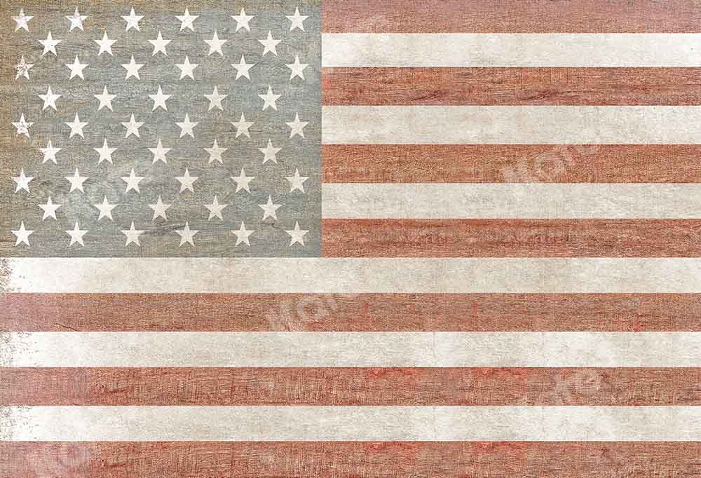 Kate Independence Day Backdrop Flag Wood Grain Vintage Designed by Chain Photography