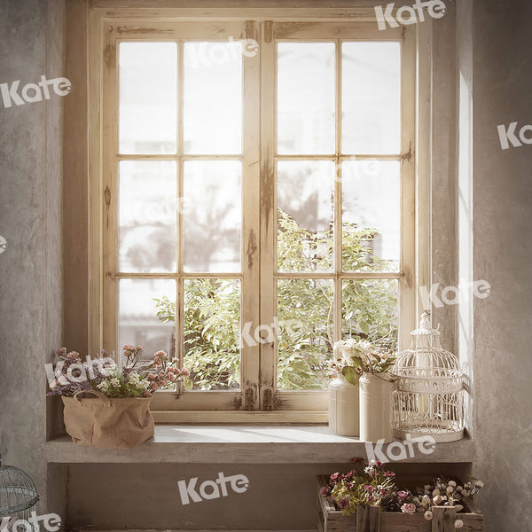 Rustic Vintage Window Garden Backdrop
