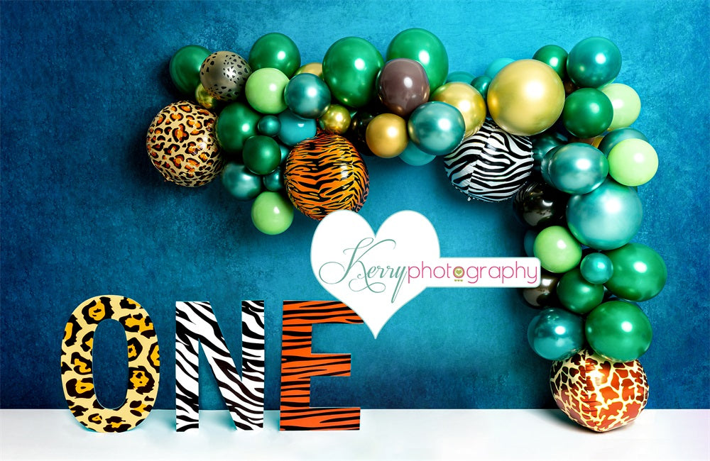 Kate Jungle First Birthday Backdrop for Photography Designed by Kerry Anderson