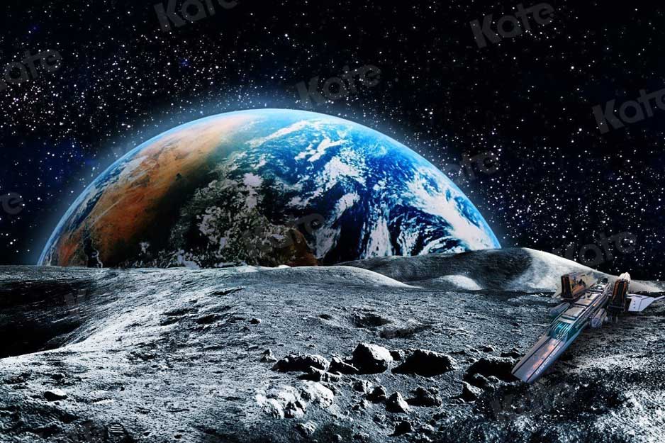 Kate Lunar Surface Earth Backdrop Starry Sky for Photography