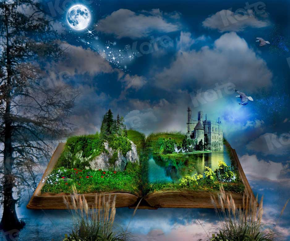 Kate Magic Book World Backdrop Moonlight for Photography
