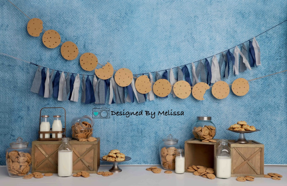 Kate Milk Cookies Blue Backdrop Designed by Melissa King
