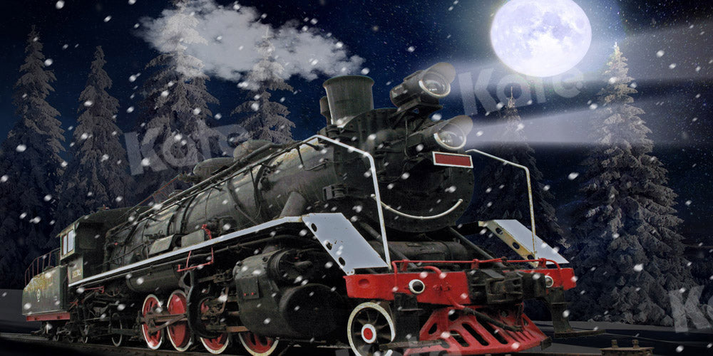 Kate Moonlight Snow Train Backdrop Designed by Chain Photography