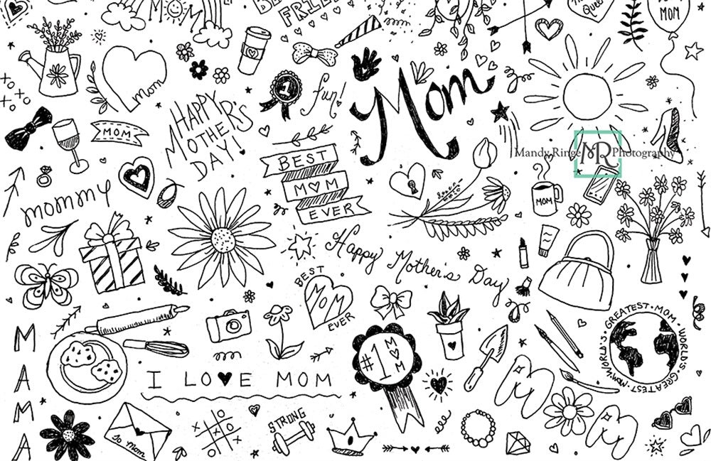 Kate Mother's Day Doodles Backdrop Designed by Mandy Ringe Photography