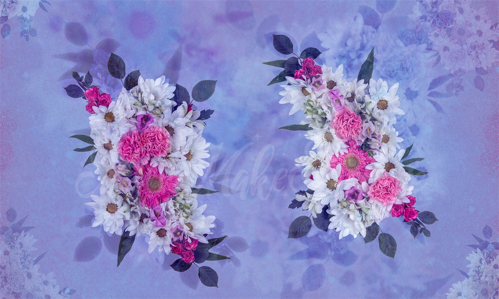 Kate Mothers Day Backdrop Cake Smash Floral Purple Pink White  Birthday Designed by Mini MakeBelieve