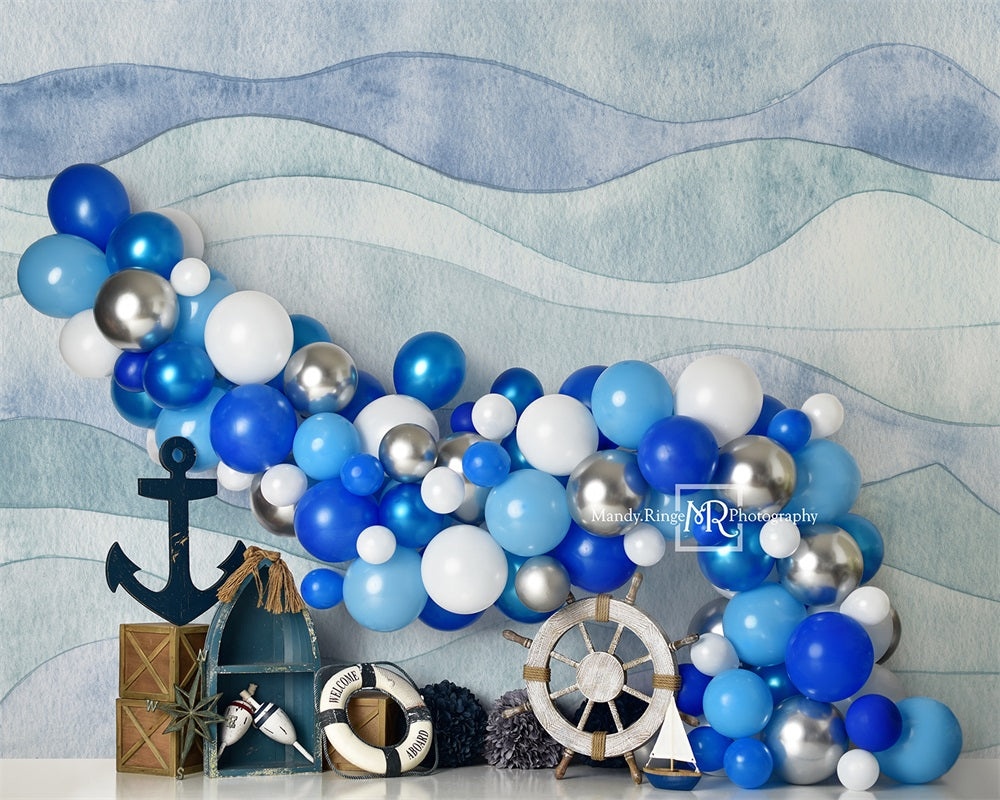Kate Nautical Balloon Garland Backdrop Designed by Mandy Ringe Photography