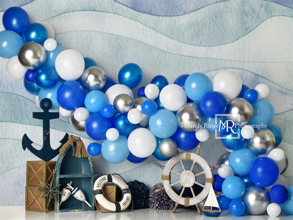 Kate Nautical Balloon Garland Backdrop Designed by Mandy Ringe Photography